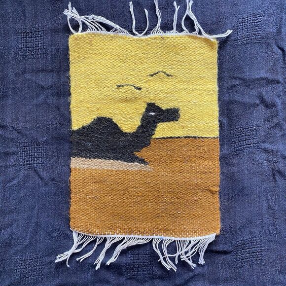 Vintage Kilim Handwoven Set Of 4 Wool Tapestries Wall Hangings. Desert. Ocean. - Picture 3 of 13